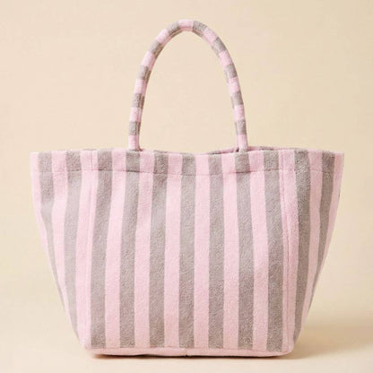 Striped Terry Tote Bag: Blue - Bria Blair Creative