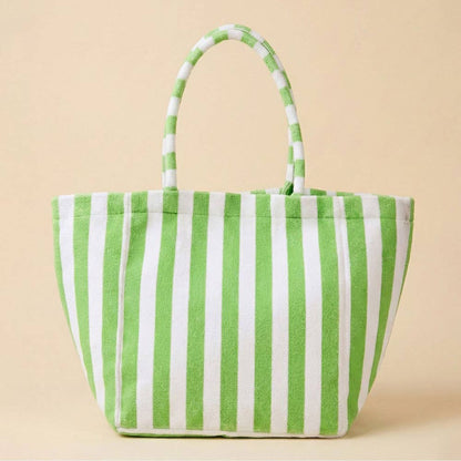 Striped Terry Tote Bag: Blue - Bria Blair Creative