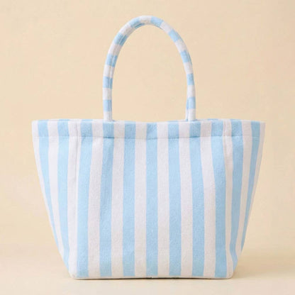 Striped Terry Tote Bag: Green - Bria Blair Creative