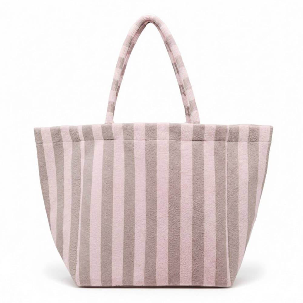 Striped Terry Tote Bag: Green - Bria Blair Creative