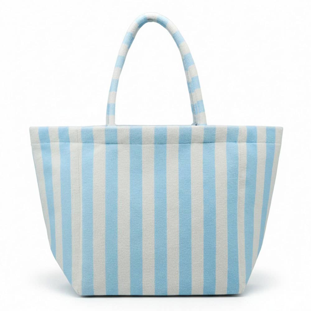 Striped Terry Tote Bag: Pink - Bria Blair Creative