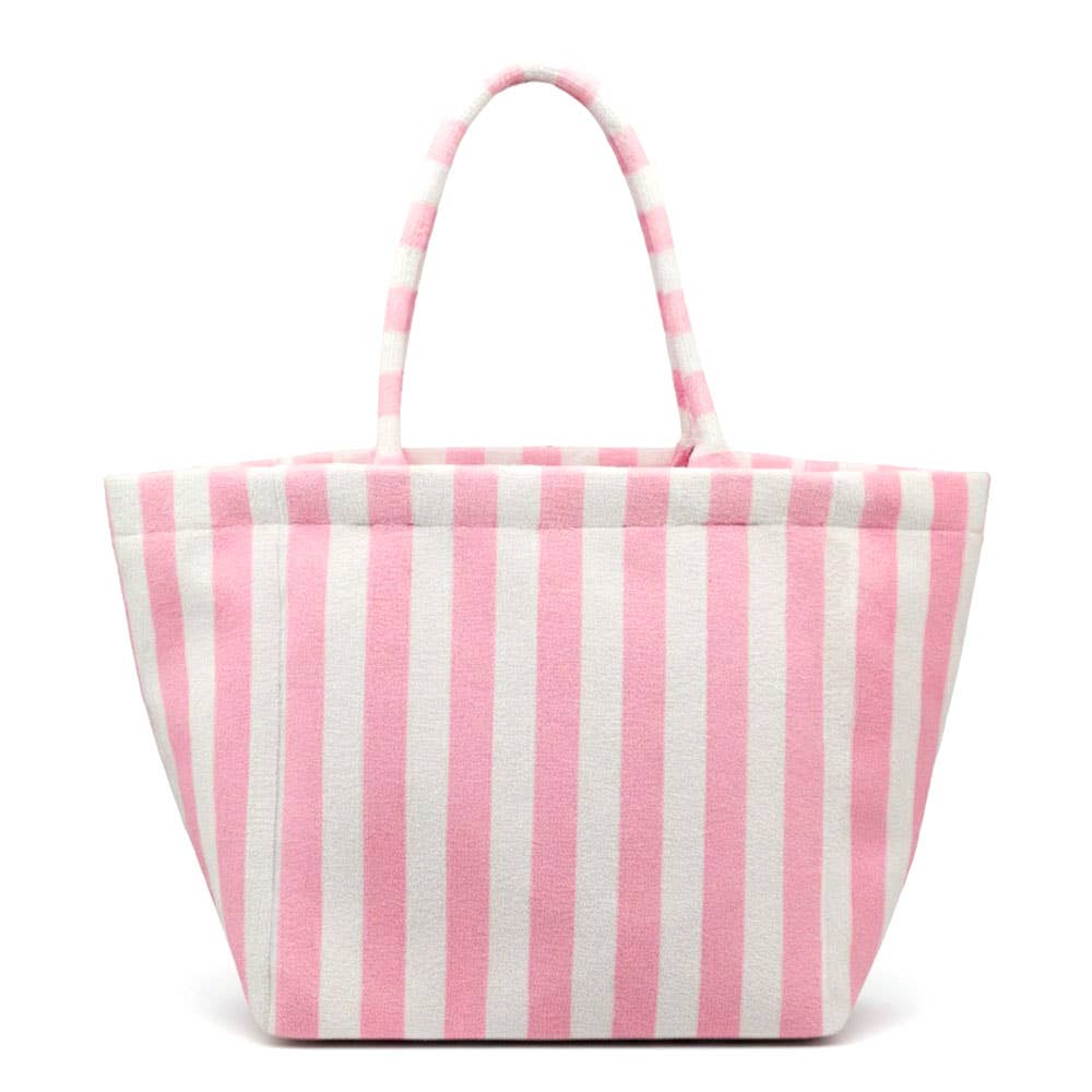Striped Terry Tote Bag: Pink - Bria Blair Creative