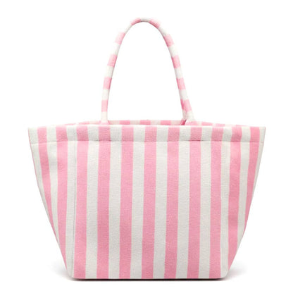 Striped Terry Tote Bag: Pink - Bria Blair Creative