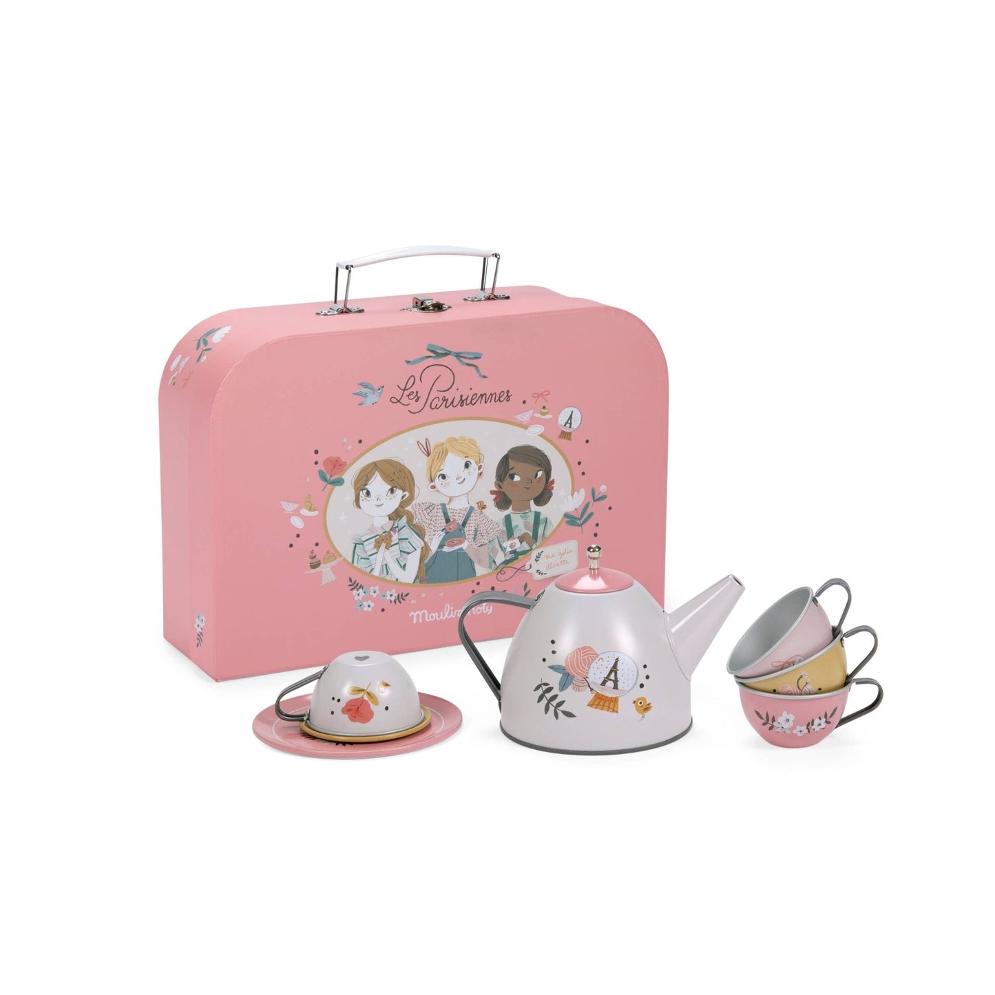Suitcase - New Tea Party Metal Set The Parisiennes - Bria Blair Creative