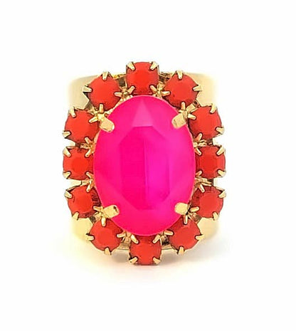 Suki Adjustable Multi - Stone Ring with High Quality Crystals: Yellow - Bria Blair Creative