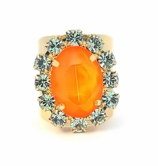 Suki Adjustable Multi - Stone Ring with High Quality Crystals: Yellow - Bria Blair Creative