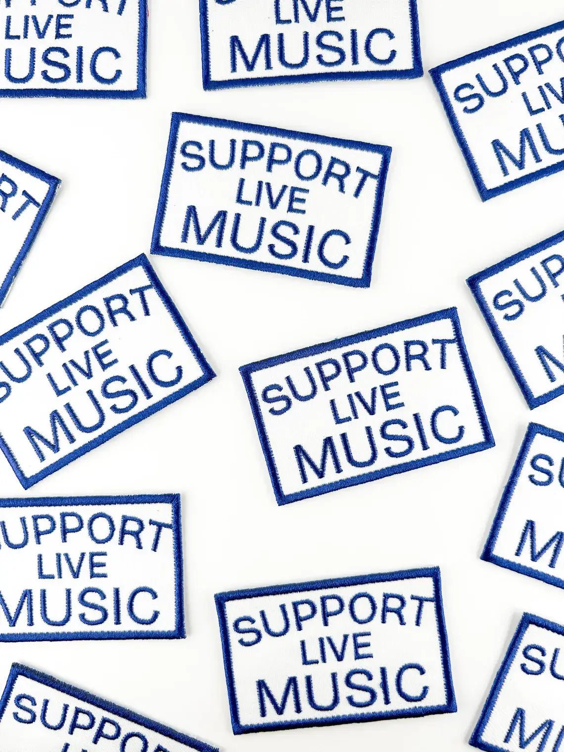 Support Live Music Embroidered Iron On Patch, Trucker Hat - Bria Blair Creative