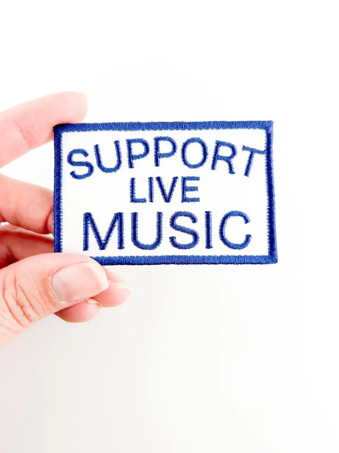 Support Live Music Embroidered Iron On Patch, Trucker Hat - Bria Blair Creative