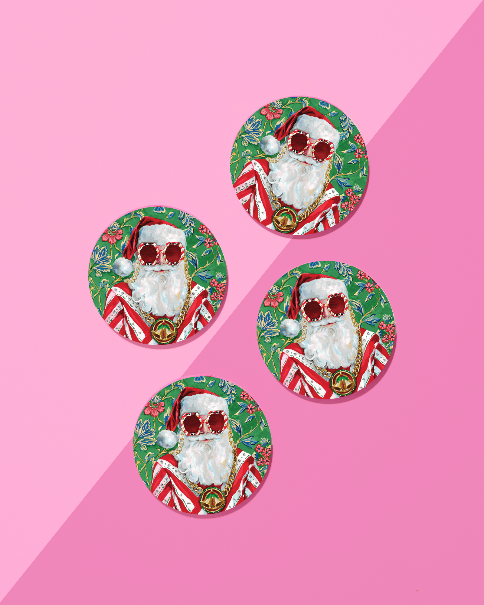 Swanky Santa Acrylic Coaster - Bria Blair Creative