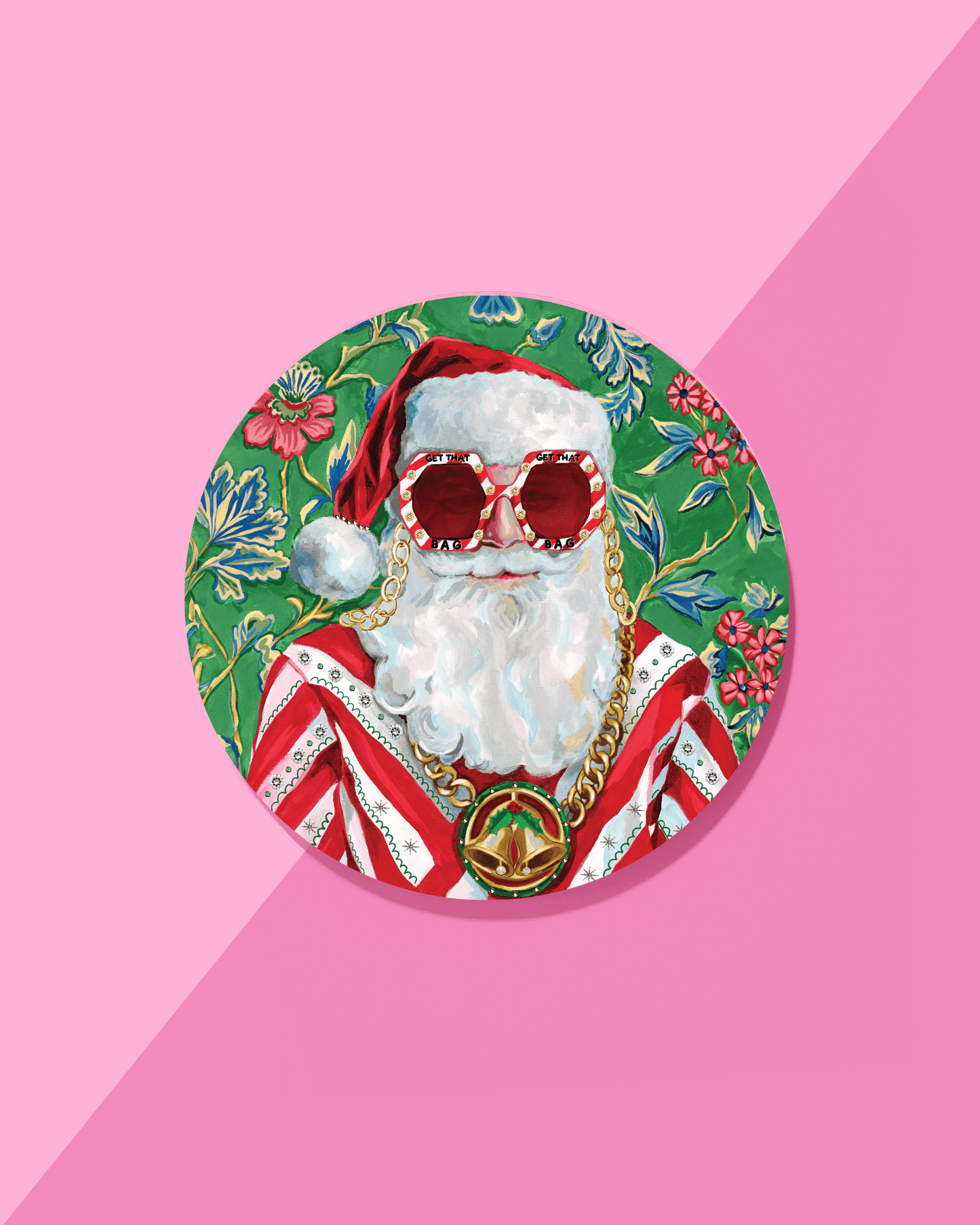 Swanky Santa Acrylic Coaster - Bria Blair Creative