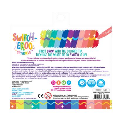 Switch - Eroo Sparkle Glittery Color Changing Markers - 12 pc - Bria Blair Creative