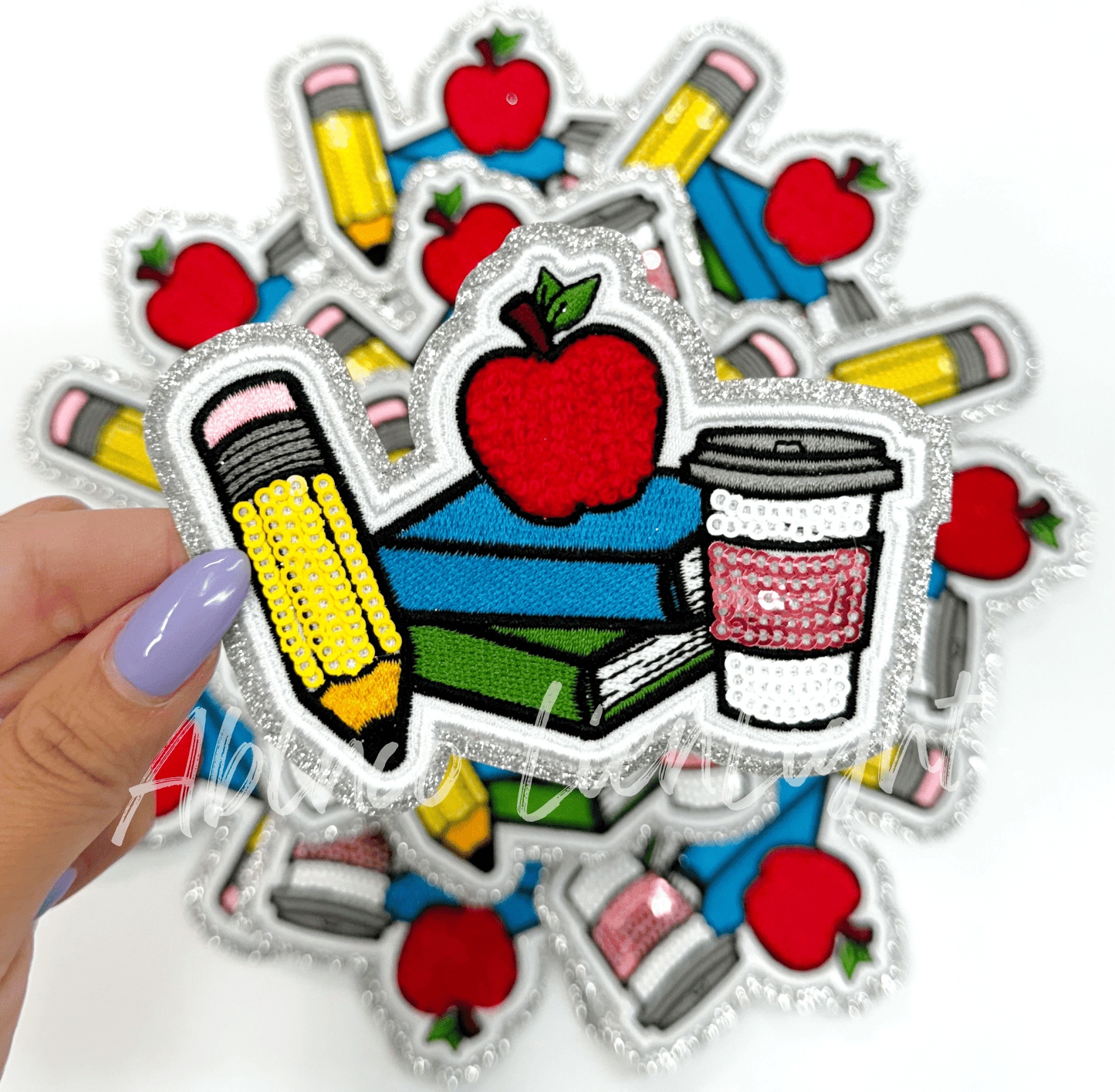 Teacher apple pencil back to school patch iron on - Bria Blair Creative