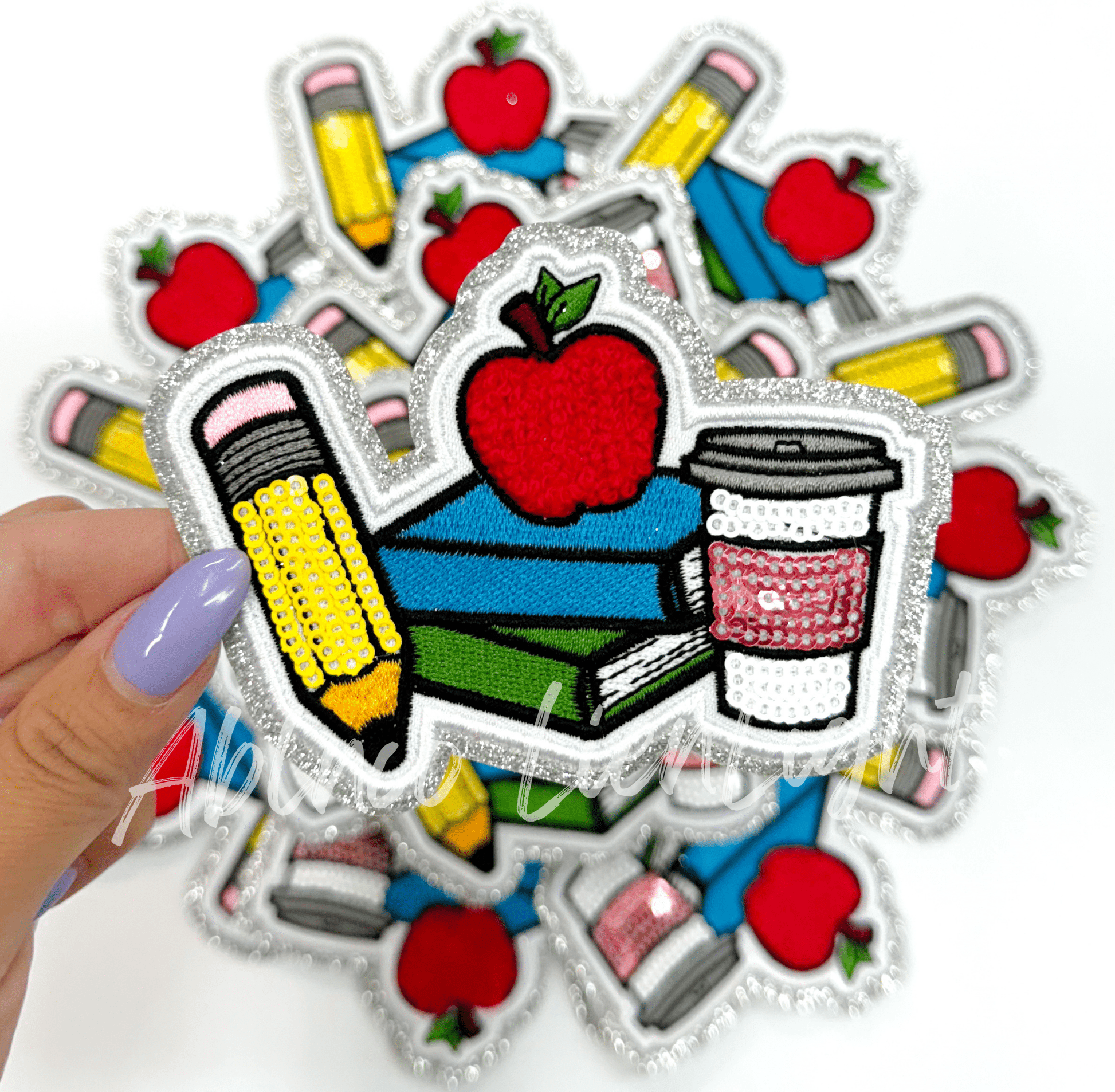 Teacher apple pencil back to school patch iron on - Bria Blair Creative