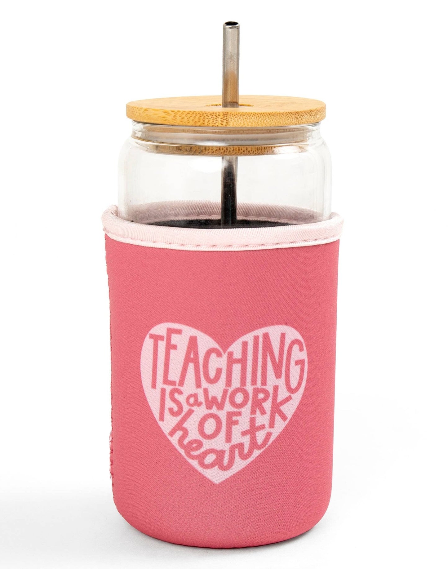 Teaching Is A Work Of Heart Coffee Sleeve: Small - Bria Blair Creative