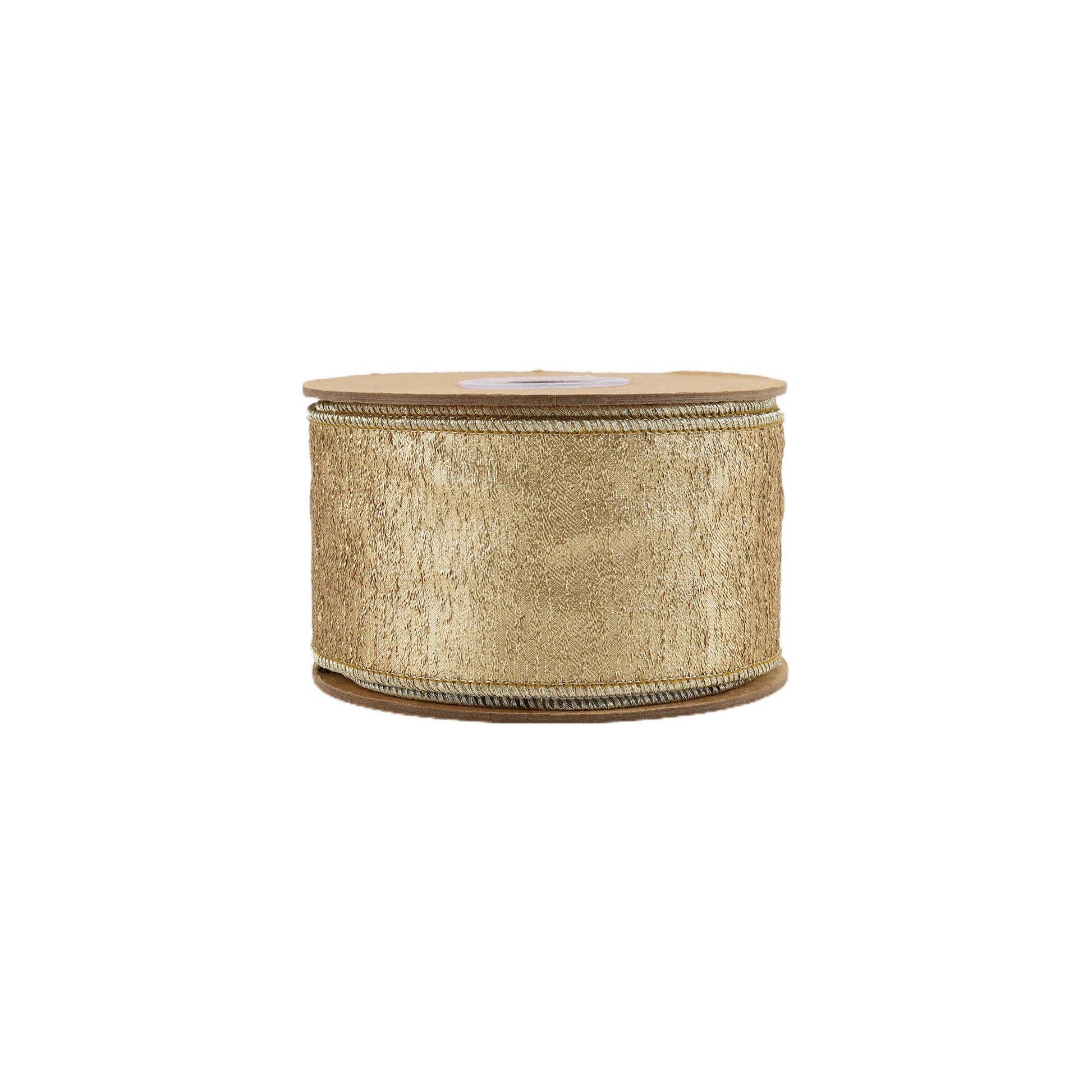 Textured Gold Metallic Wired Ribbon 5 Yard Roll - Bria Blair Creative