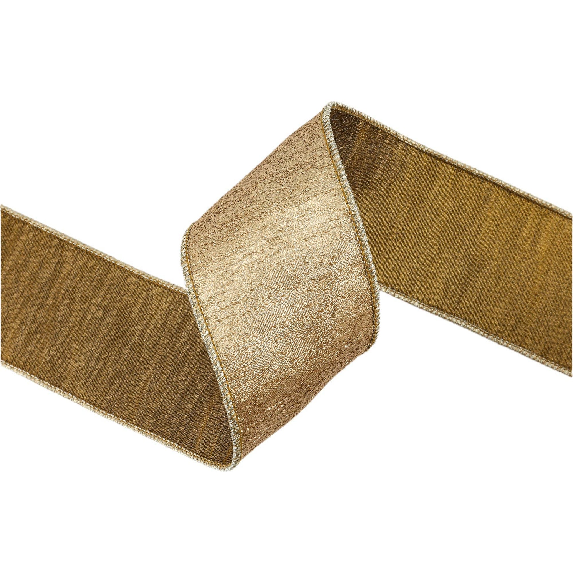 Textured Gold Metallic Wired Ribbon 5 Yard Roll - Bria Blair Creative