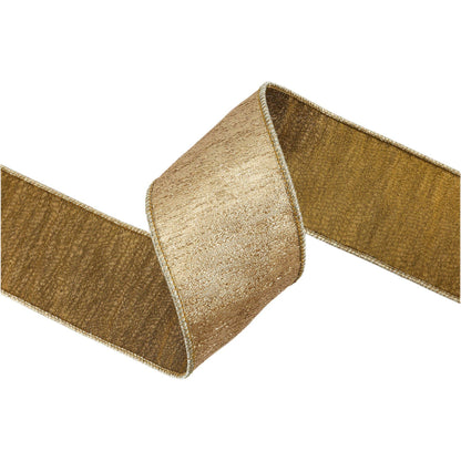 Textured Gold Metallic Wired Ribbon 5 Yard Roll - Bria Blair Creative