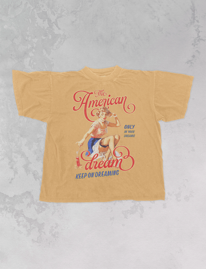 The American Dream, In Your Dreams Oversized T-Shirt: Mustard / S/M - Bria Blair Creative