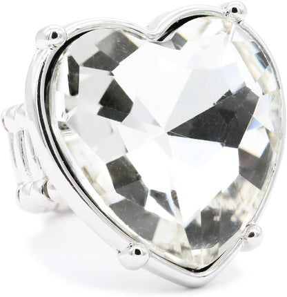 The Exceptional Adjustable Jumbo Heart Ring - Rose Gold or Silver - Bria Blair Creative