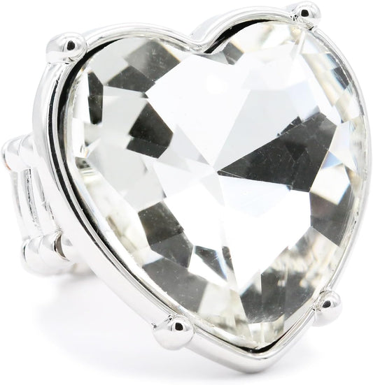 The Exceptional Adjustable Jumbo Heart Ring - Rose Gold or Silver - Bria Blair Creative