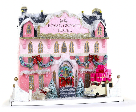 The Royal George Hotel Vintage Inspired Putz Christmas House By Cody Foster - Bria Blair Creative