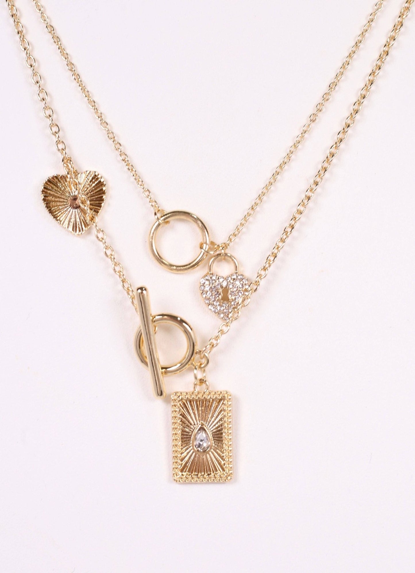 Tipton Layered Charms Necklace GOLD: Default - Bria Blair Creative