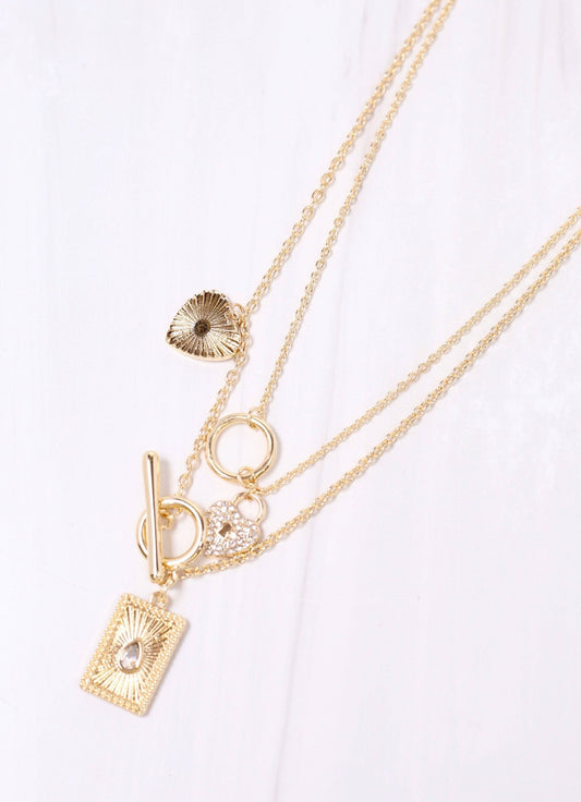 Tipton Layered Charms Necklace GOLD: Default - Bria Blair Creative