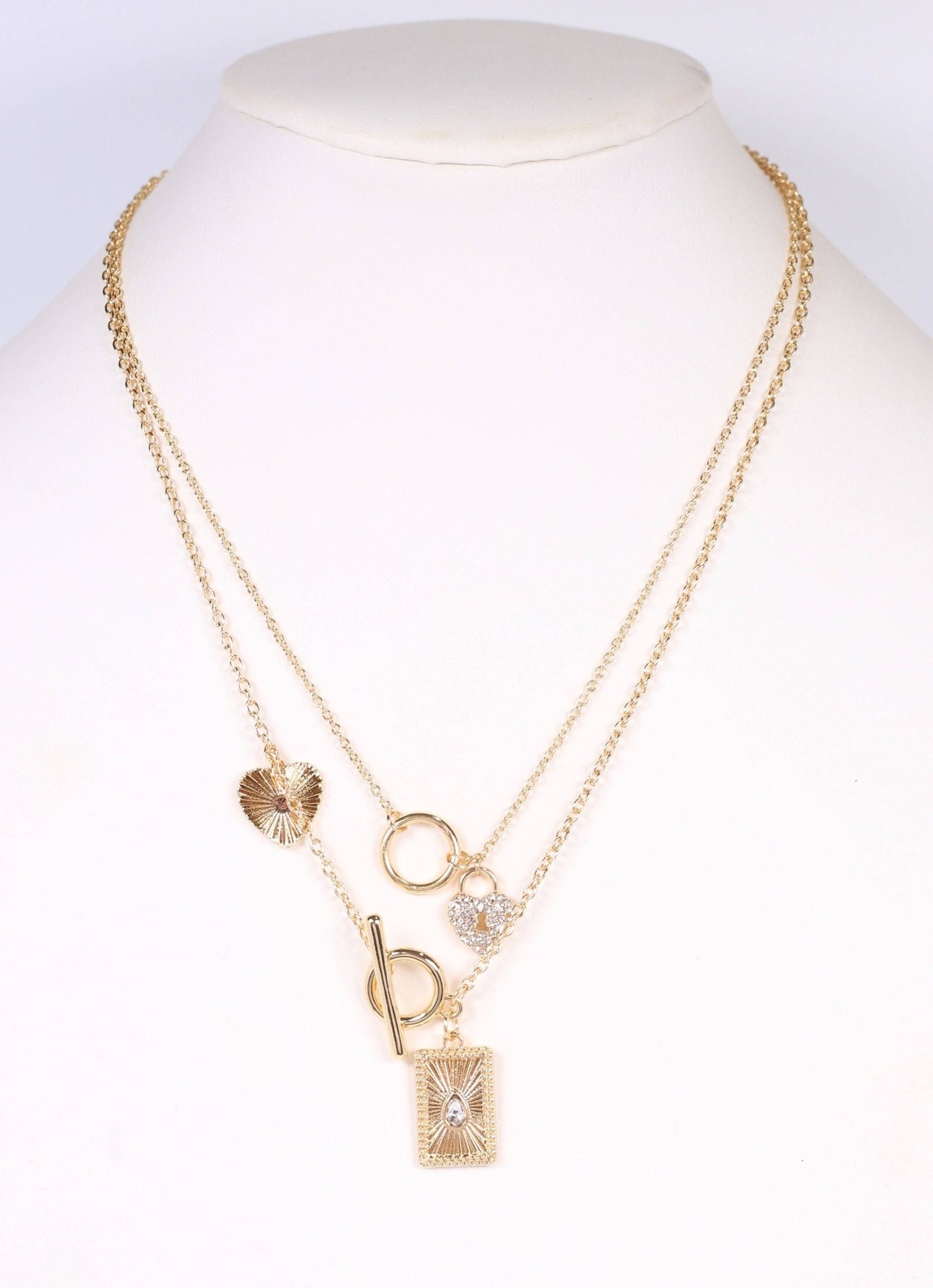 Tipton Layered Charms Necklace GOLD: Default - Bria Blair Creative