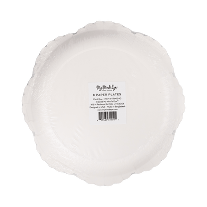 TRM1340 - Plaid Bow Christmas 8" Paper Salad Plates - Bria Blair Creative