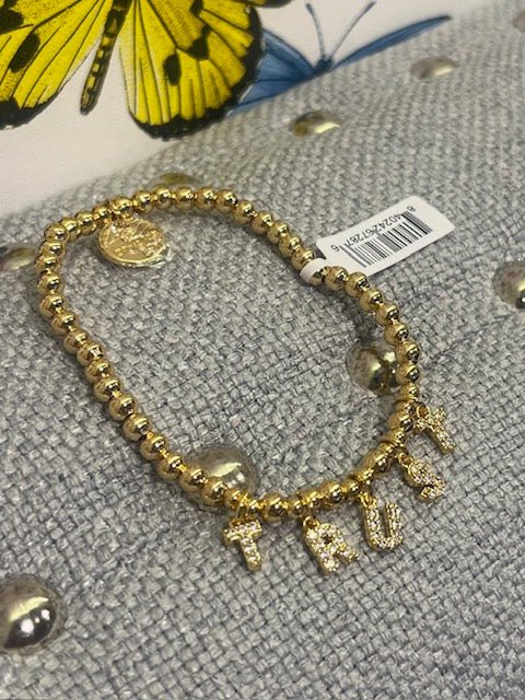 Trust Gold Letter Charms - Dripping Gold Bracelet - Bria Blair Creative