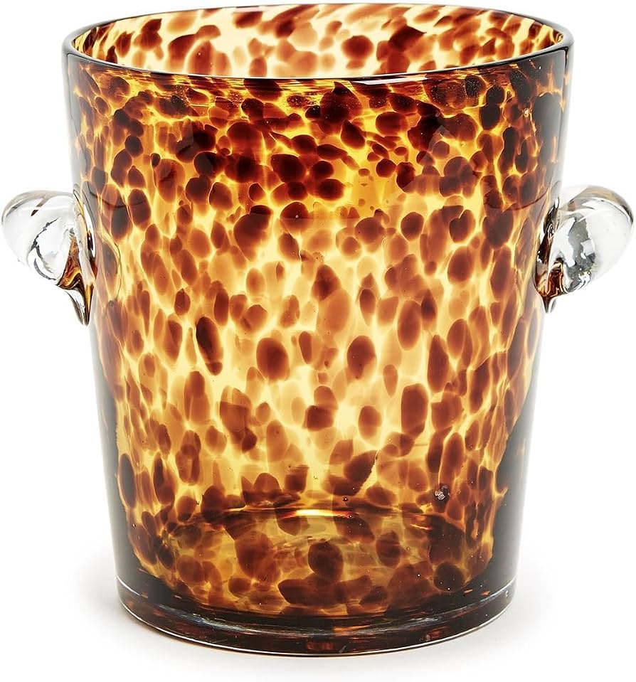 Two’s Company Leopard Print Ice Bucket, Glass - Bria Blair Creative