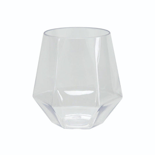 Upscale HEX Clear 12 Oz. Plastic Wine Goblets | 6 Cups - Bria Blair Creative