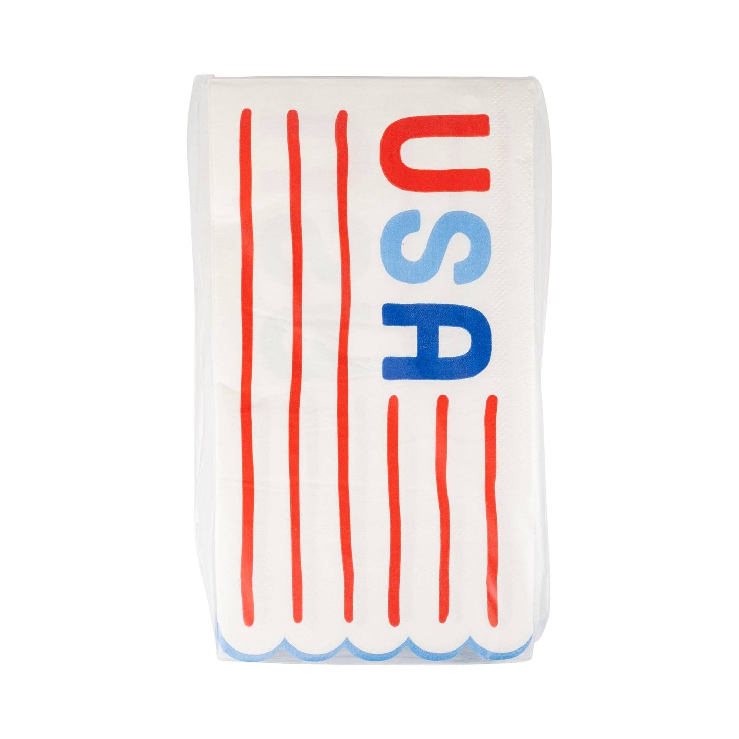 USA Striped Scallop Guest Napkin (24ct) - Bria Blair Creative