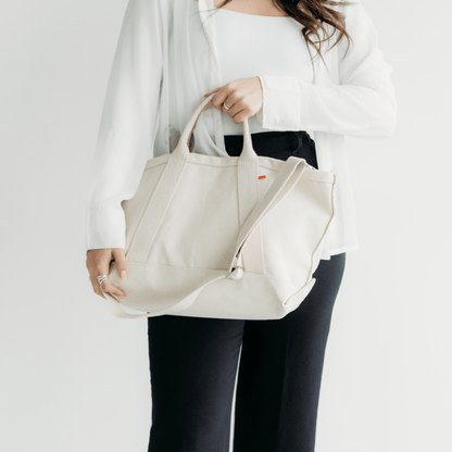 Utility Canvas Crossbody Tote: Natural - Bria Blair Creative