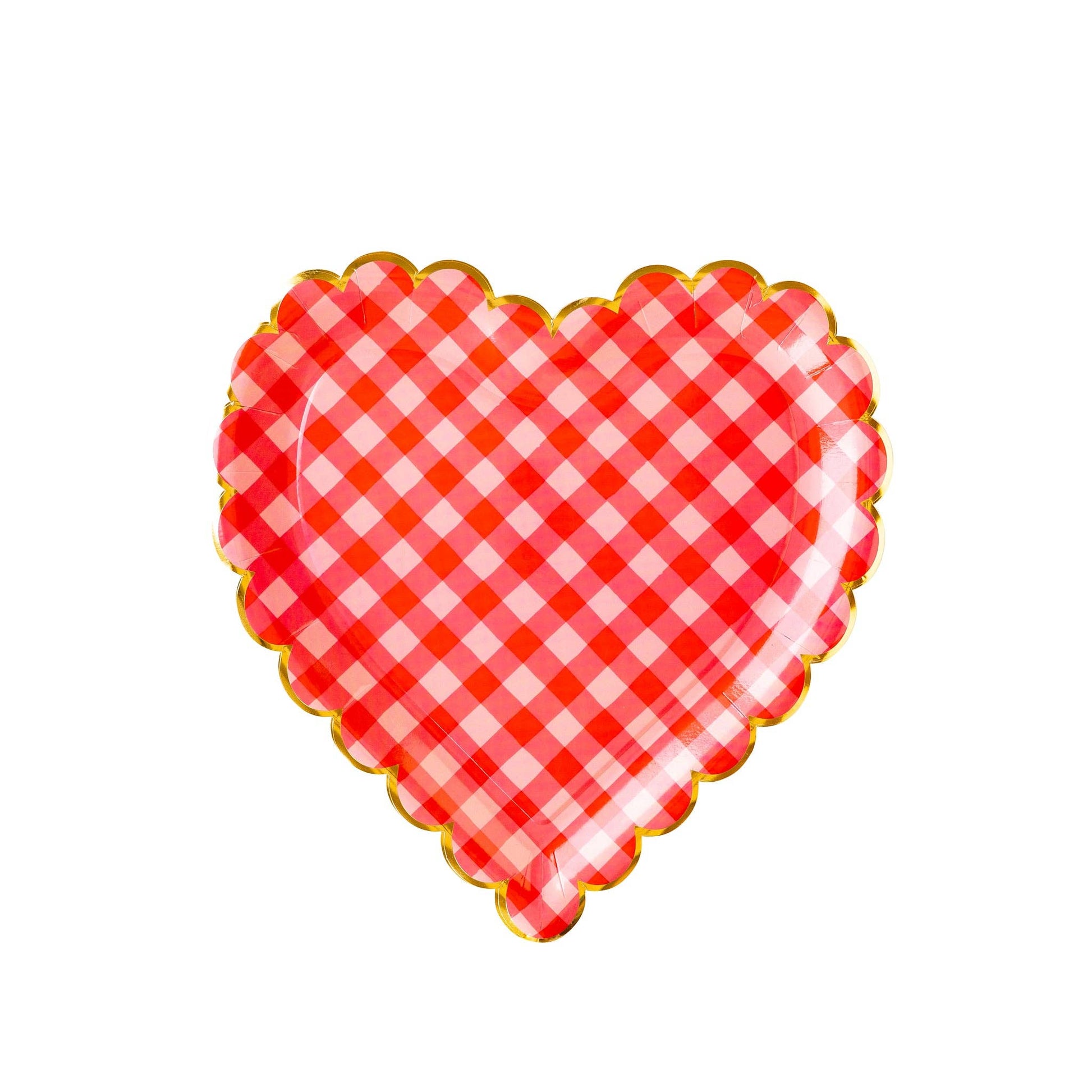 VAL1044 - Checkered Heart Shaped Paper Plate - Bria Blair Creative