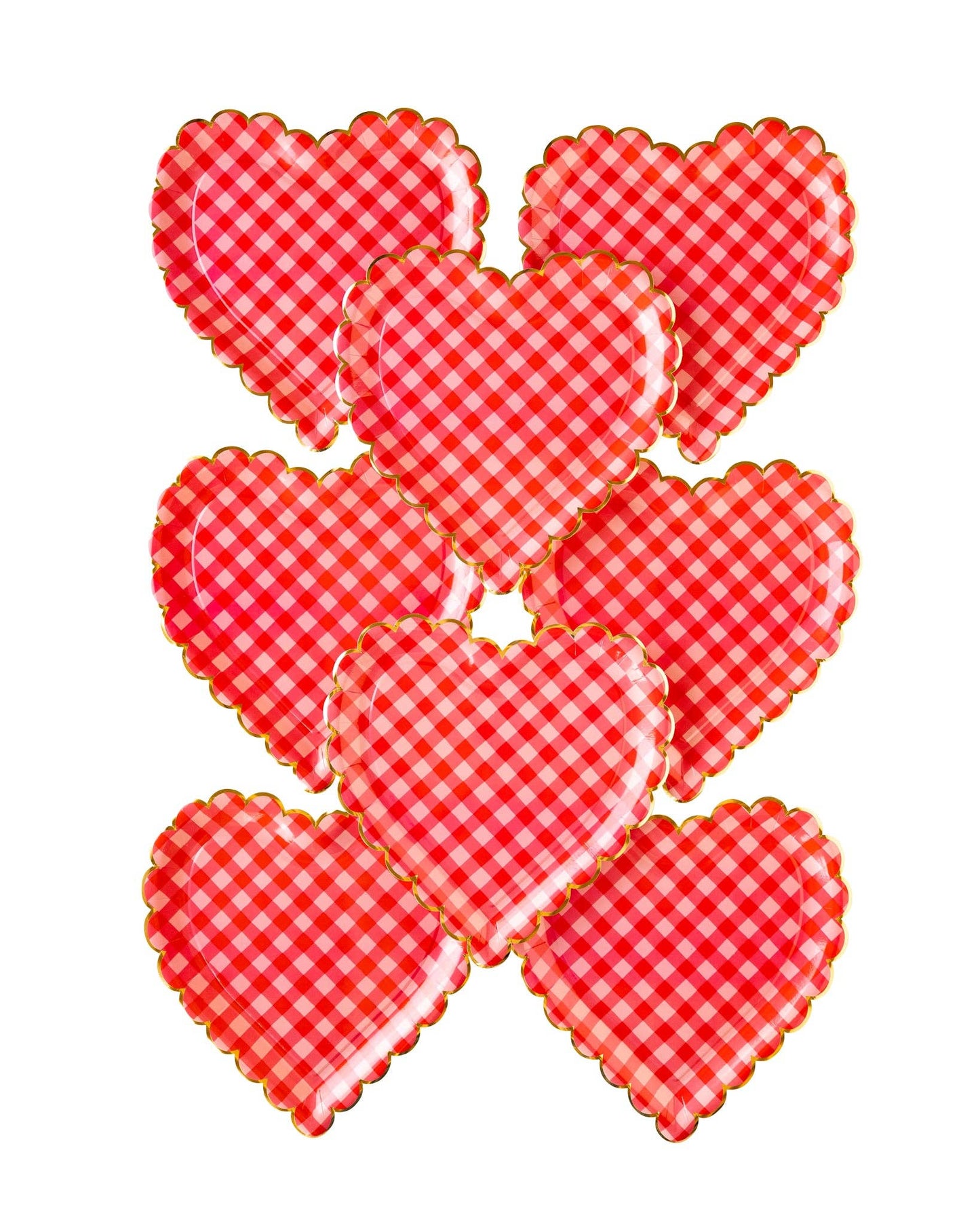 VAL1044 - Checkered Heart Shaped Paper Plate - Bria Blair Creative