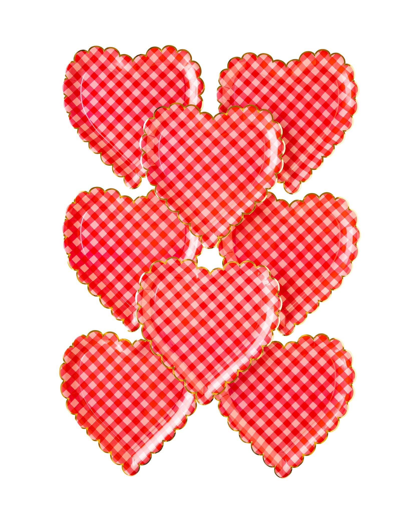 VAL1044 - Checkered Heart Shaped Paper Plate - Bria Blair Creative