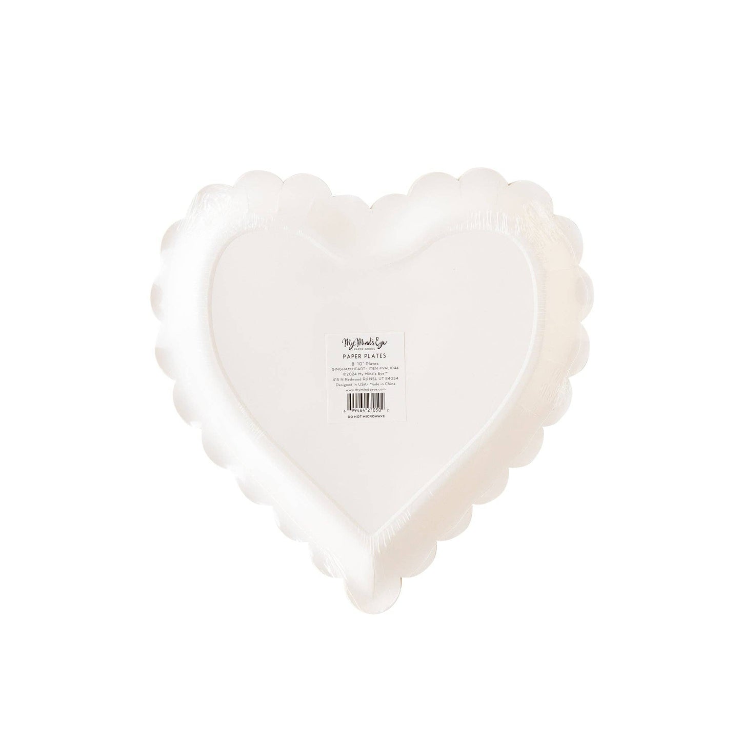 VAL1044 - Checkered Heart Shaped Paper Plate - Bria Blair Creative