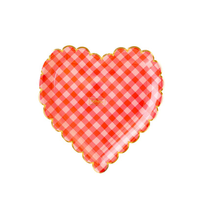 VAL1044 - Checkered Heart Shaped Paper Plate - Bria Blair Creative