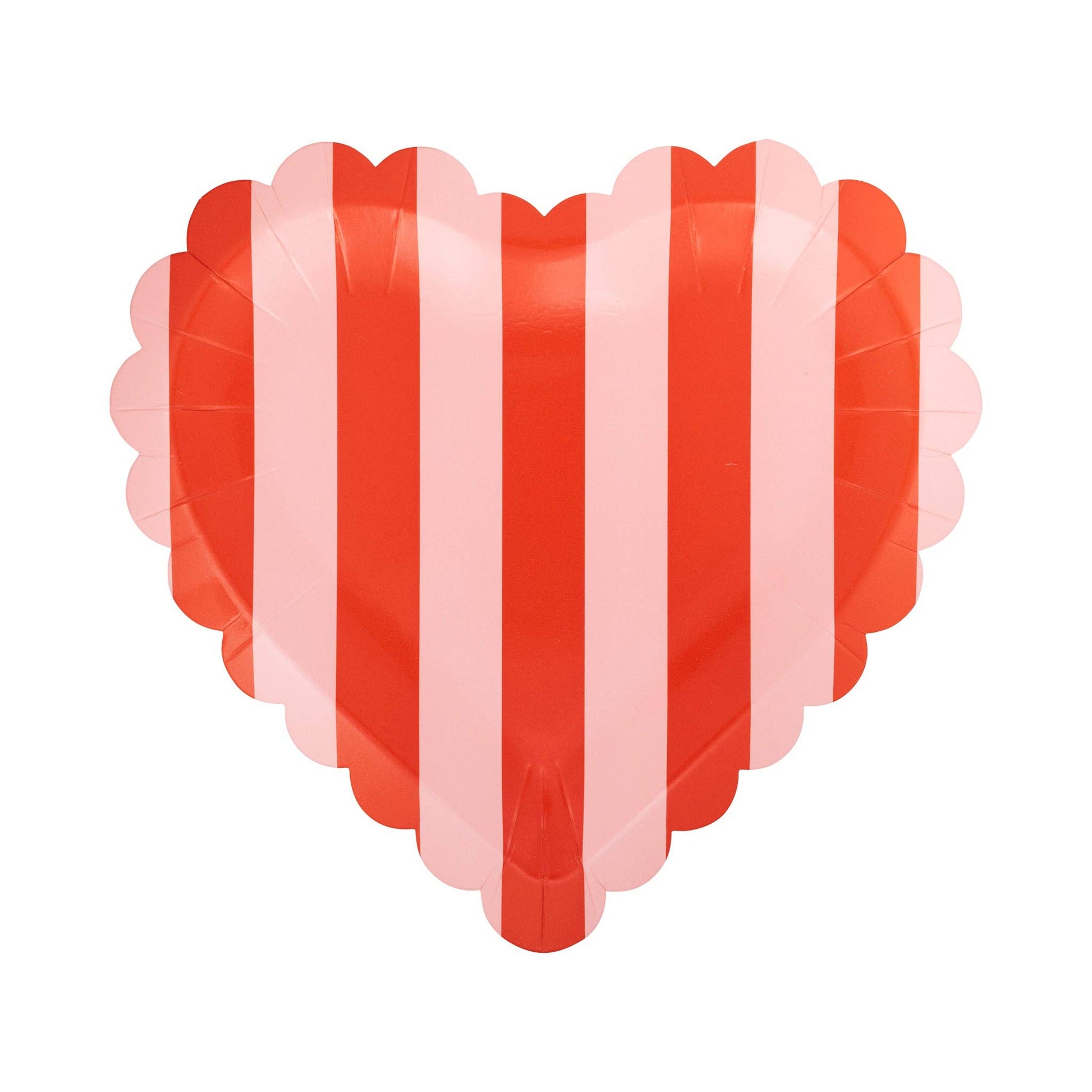 VAL1140 - Scalloped Striped Heart Plate - Bria Blair Creative