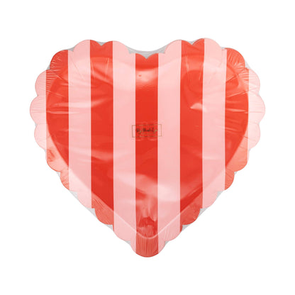 VAL1140 - Scalloped Striped Heart Plate - Bria Blair Creative
