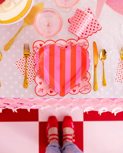 VAL1140 - Scalloped Striped Heart Plate - Bria Blair Creative
