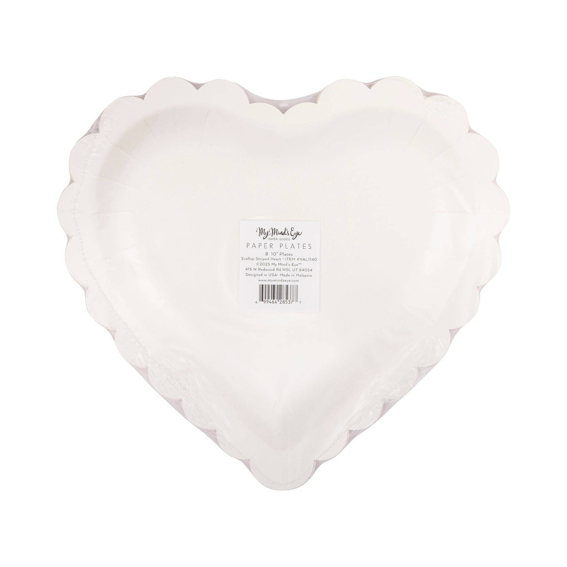 VAL1140 - Scalloped Striped Heart Plate - Bria Blair Creative