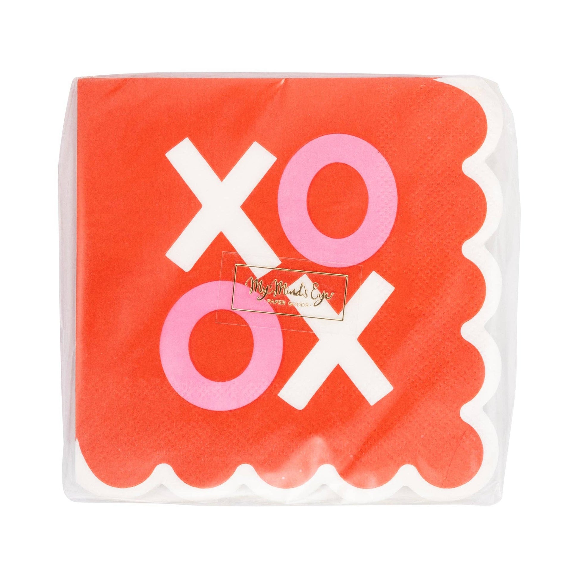 VAL1238 - Scalloped XOXO Cocktail Napkin - Bria Blair Creative