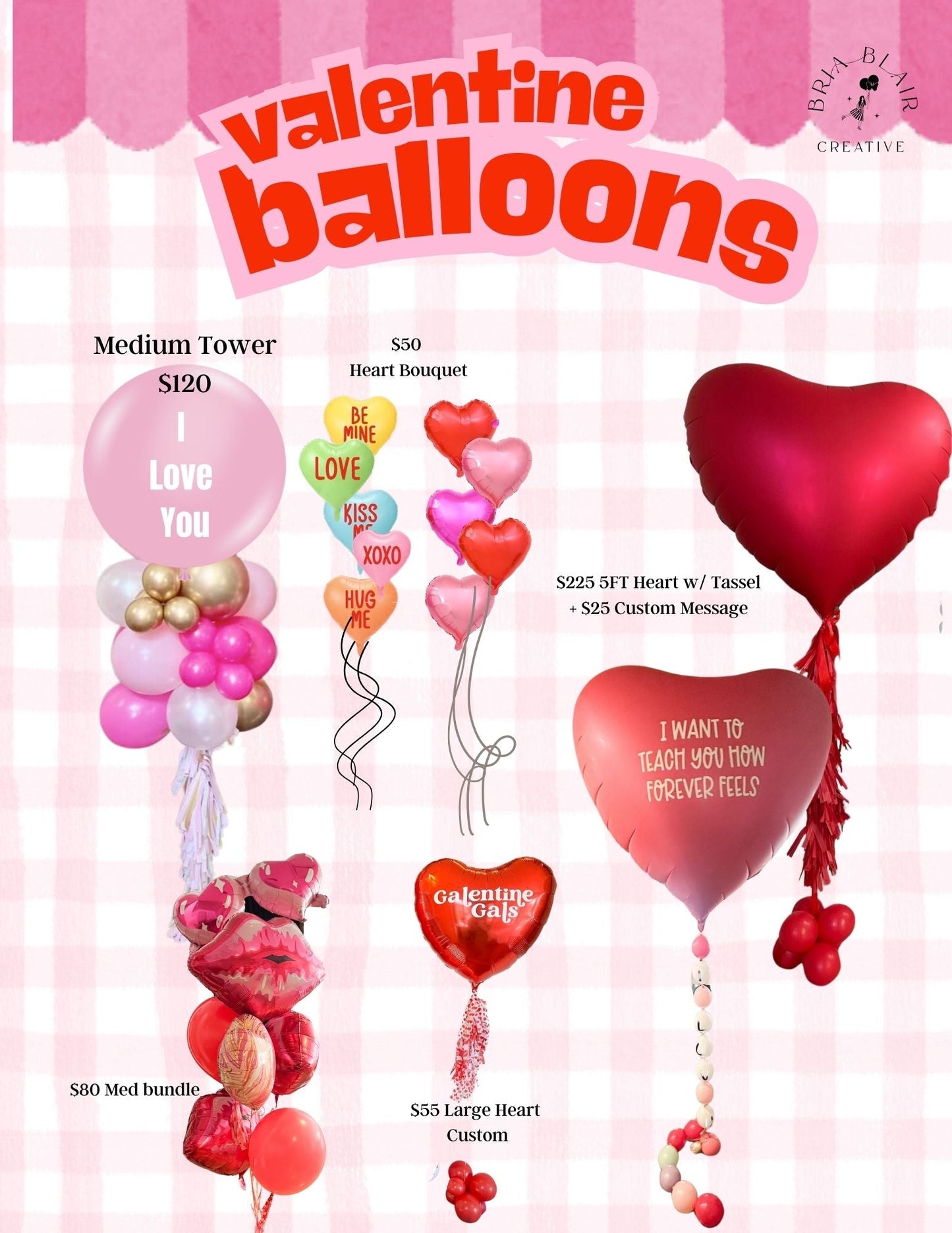 Valentine Conversation Heart Bouquet - Bria Blair Creative