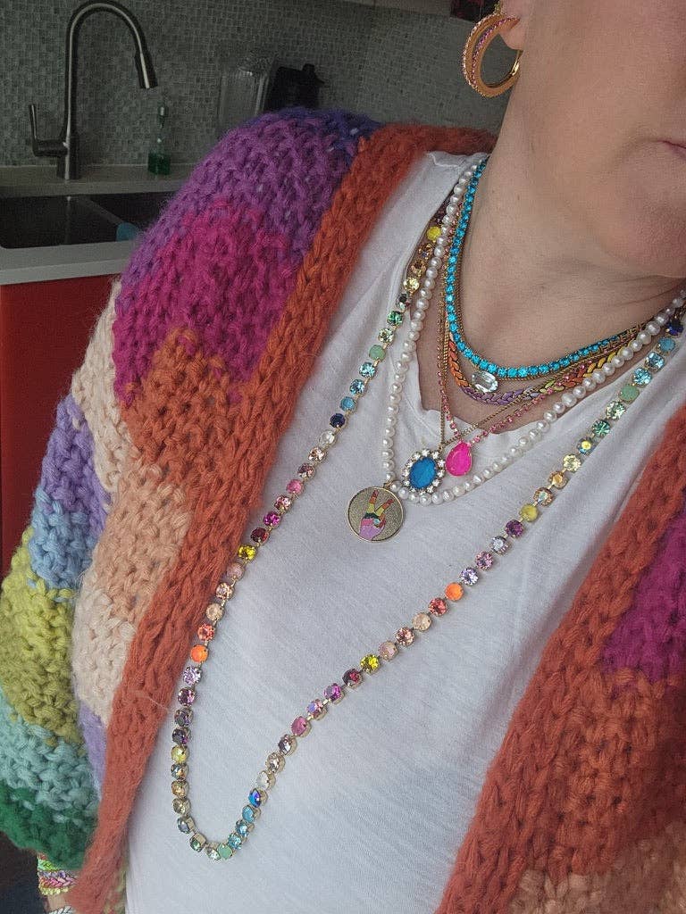 Vanessa Necklace Rainbow Ombre: Black - Bria Blair Creative