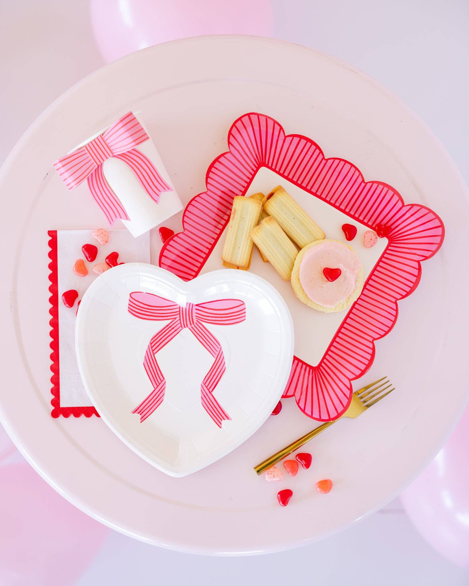 VBW1141 - Striped Edge Scalloped Square Plate - Bria Blair Creative