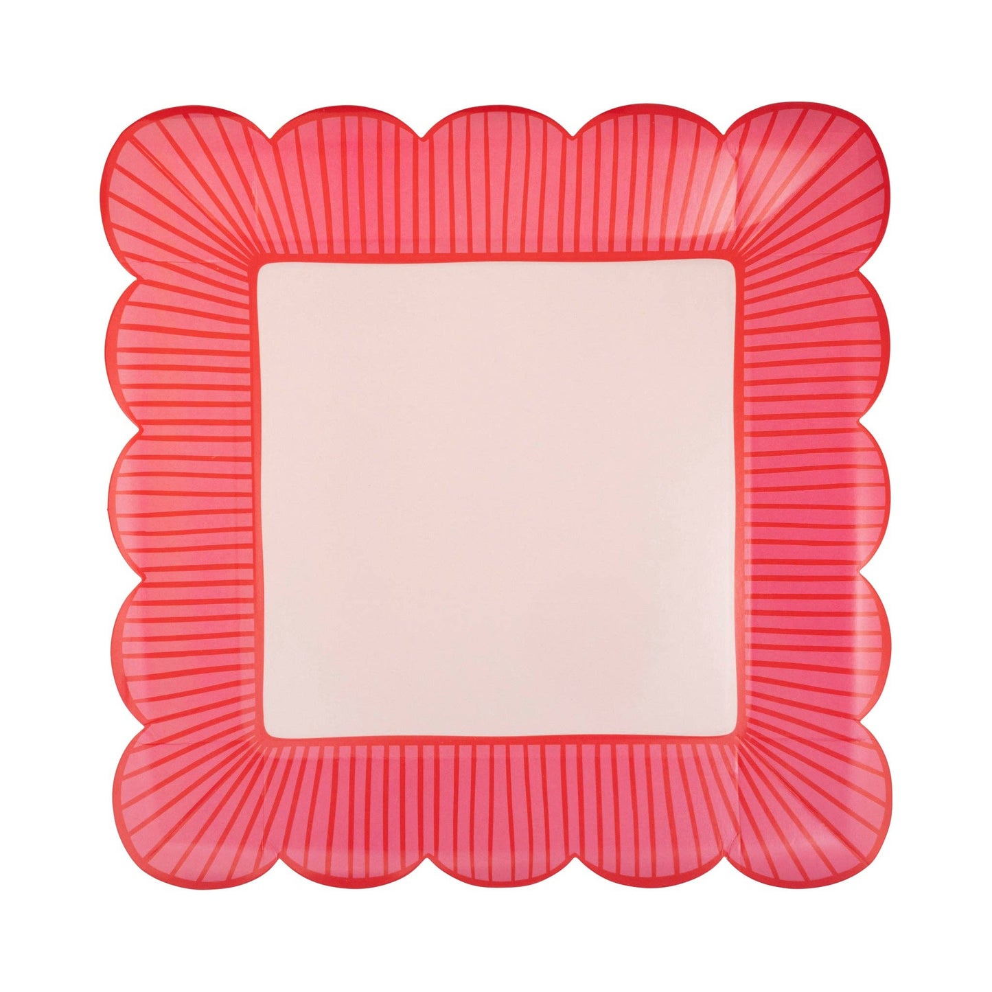 VBW1141 - Striped Edge Scalloped Square Plate - Bria Blair Creative