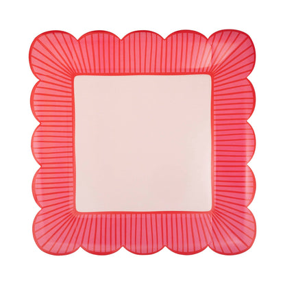 VBW1141 - Striped Edge Scalloped Square Plate - Bria Blair Creative