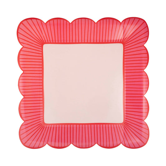 VBW1141 - Striped Edge Scalloped Square Plate - Bria Blair Creative